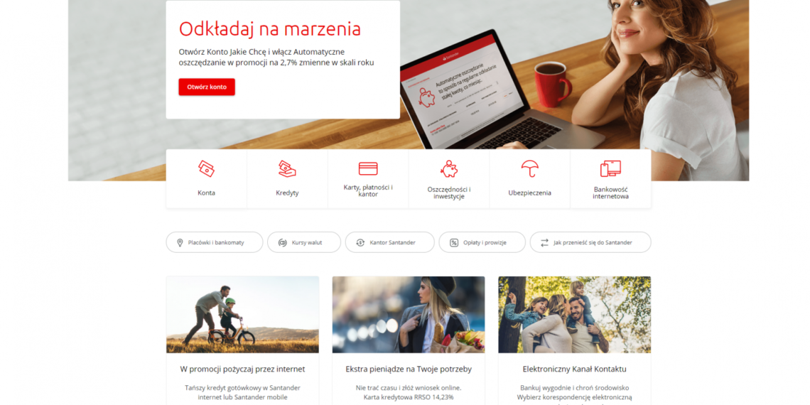 Strona Santander Bank Polska w nowej odsłonie